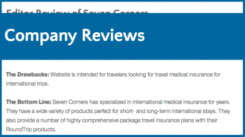 Travel insurance company reviews