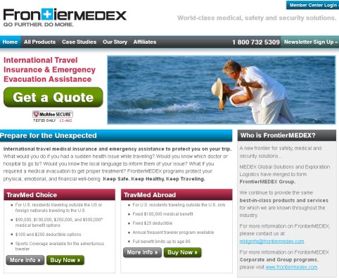 frontier medex travel insurance