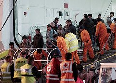 Libyan evacuation scene