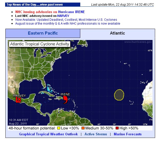 hurricane irene - national hurricane center image