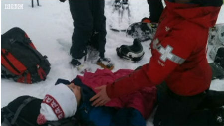 Injured snowboarder Sara Baker Emergency Medical Evacuation