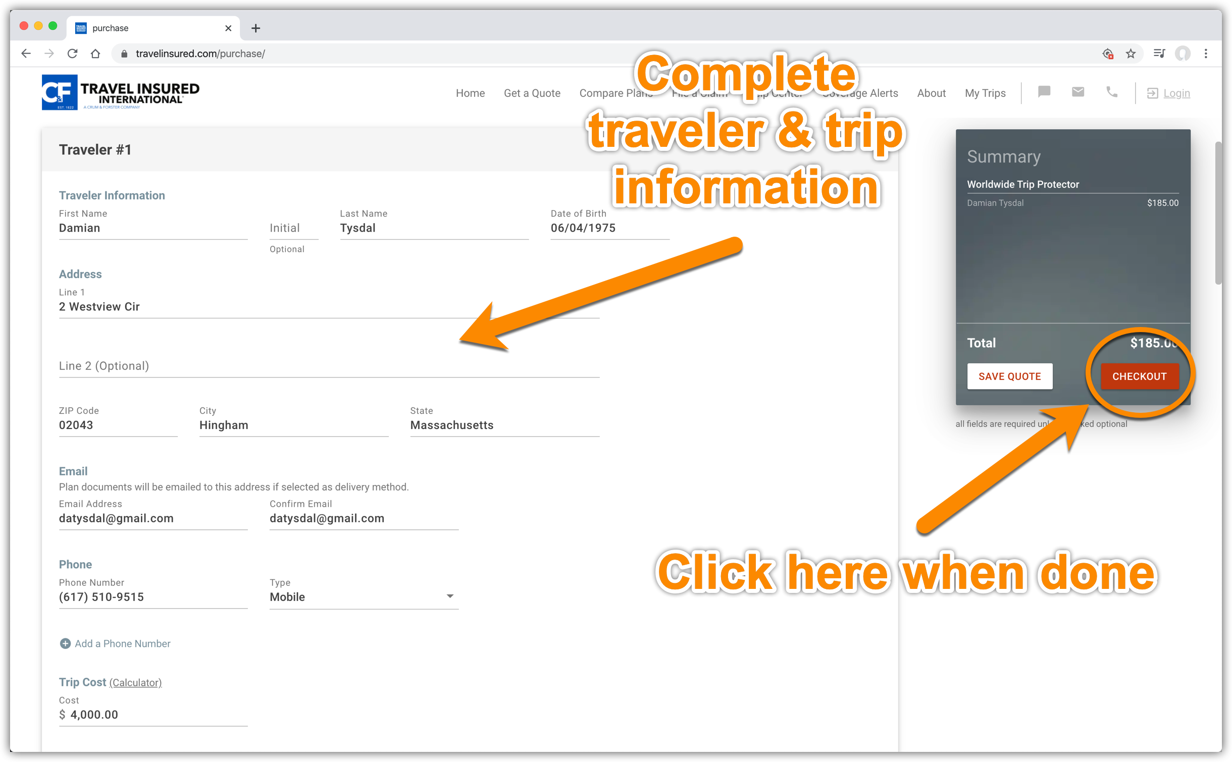 travel insured international claim status